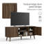 Meuble télé avec 2 portes à rainures verticales, tablettes de rangement réglables, armoire de rangement pour le salon, centre de divertissement avec amplement d'espace de rangement