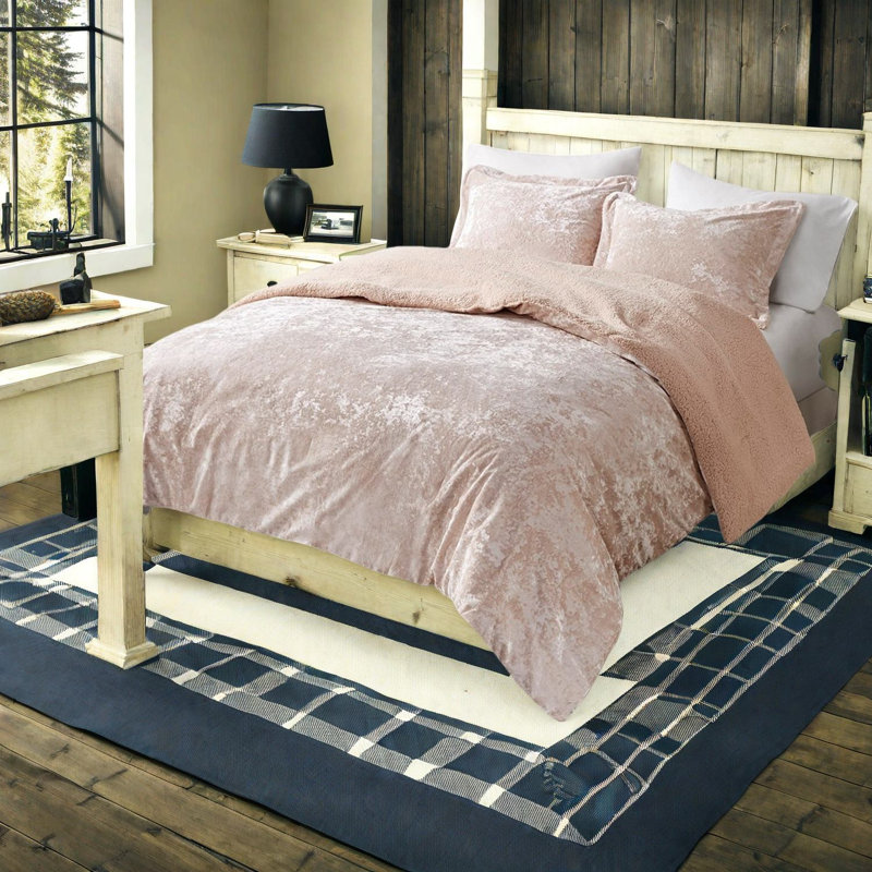 Ensembles de literie de luxe luxueux, velours de polyester écrasé, sherpa confortable pour une maison moderne