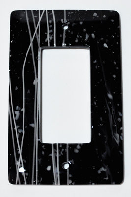 Black and White Glass Rocker Wall Plate