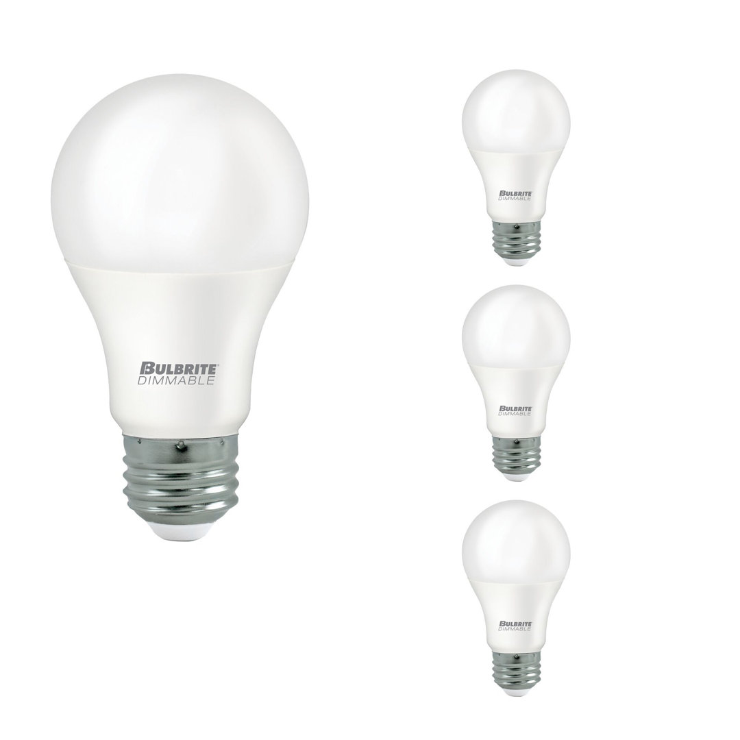 75 Watt Equivalent A19 E26/Medium (Standard) Dimmable 3000K LED Bulb (Set of 4) Bulbrite Industries