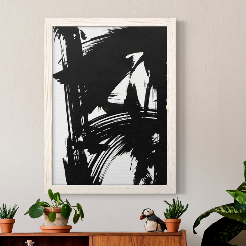 Toile encadrée de qualité supérieure noire prête à accrocher, H 44 po x l 31 po x P 1 po, Blanc