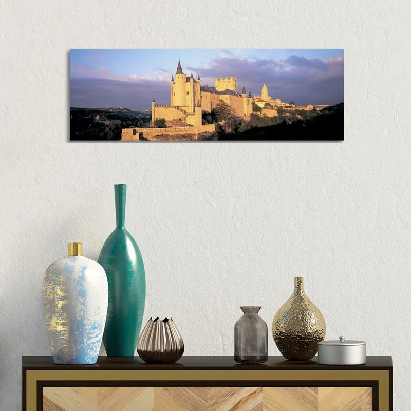 Clouds Over A Castle, Alcazar Castle, Old Castile, Segovia - Wrapped Canvas Panoramic Print