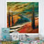 «Tuscany Valley Sunset Landscape», art mural sur toile traditionnel-2053835761-2053835760