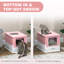 Bac à litière fermé pour chat avec pelle, plateau, entrée par le haut, pliable, rose