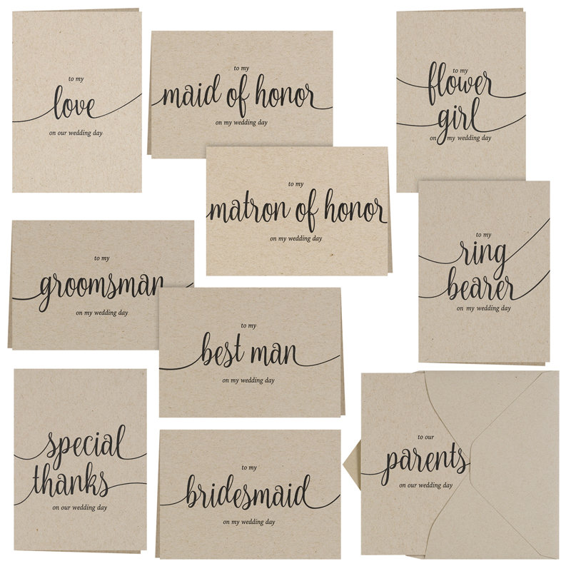 Carte de mercie pour fête de mariage kraft