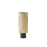 Java Footed Vase-Matte Black/Gold Metallic