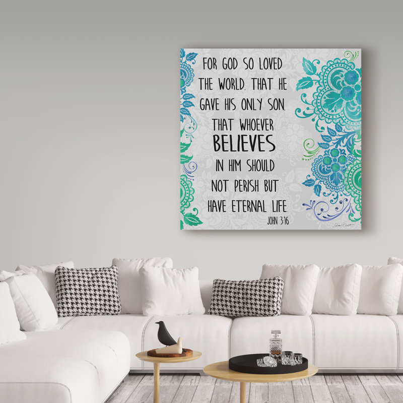 Deagen «Paisley Bible Verse 1», art textuel sur toile tendue, H 18 po x l 18 po x P 2 po
