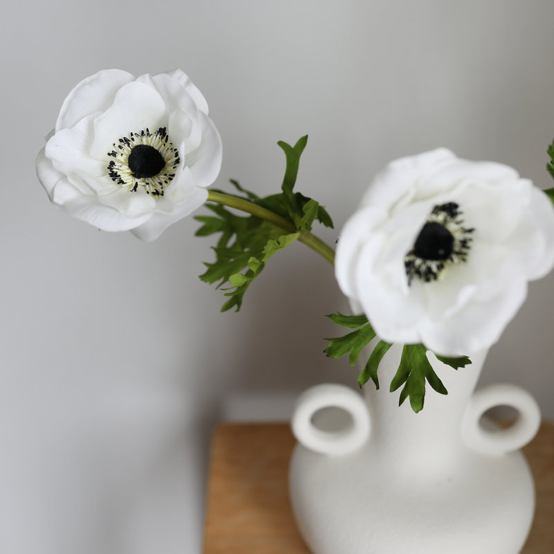 Real Touch Anemone Faux Floral, White