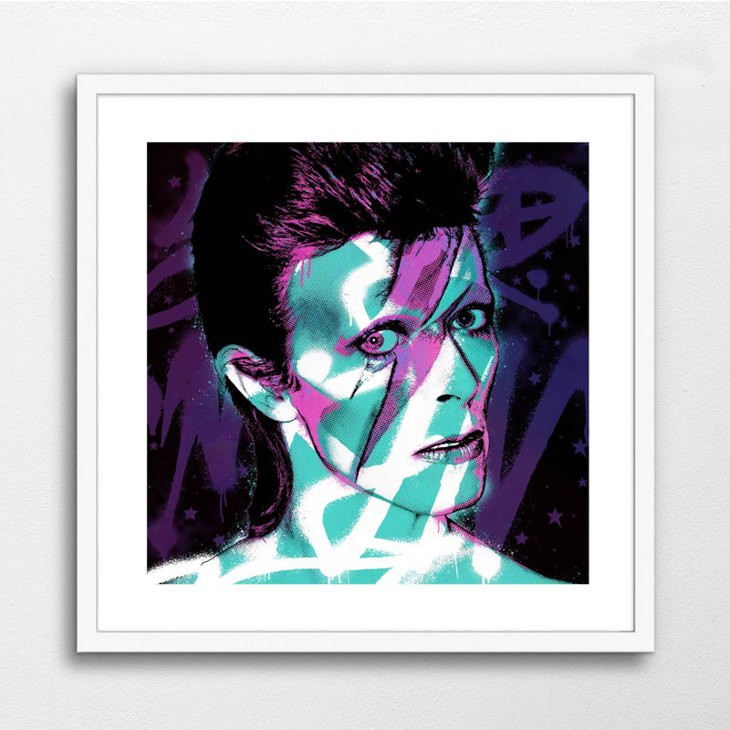 Bowie Stardust - Single Picture Frame Print, 50cm H x 50cm W x 2cm D, Black Framed Paper