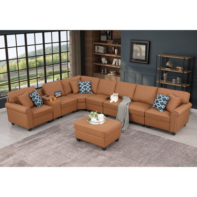 Velicity Artificial Leather With Individual Cupholder Console And 1 Ottoman by Winston Porter