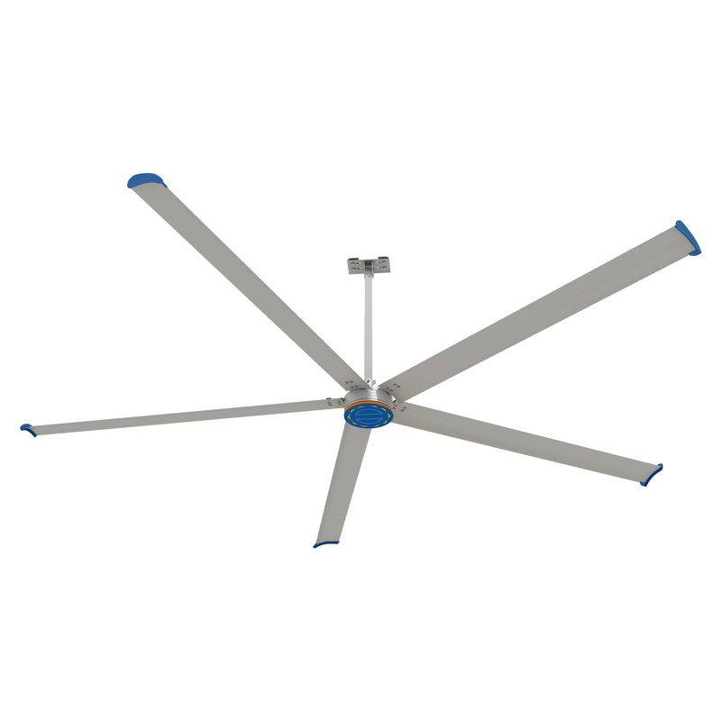 Ventilateur de plafond d'extérieur industriel Jawanna avec moteur à courant continu écoénergétique et commande murale, idéal pour les espaces commerciaux