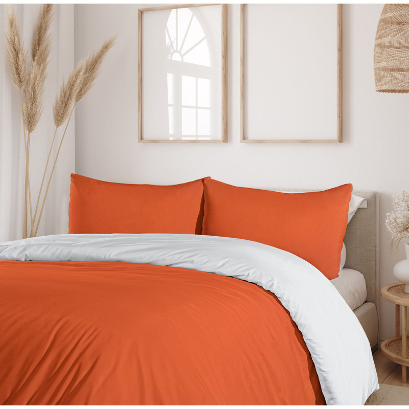 Twin Orange Cotton Retro Bohemian Duvet Cover Set
