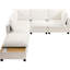 Canapé modulaire blanc de 90 po avec table basse mobile et utile - fonction de charge intégrée, zone de rembourrage, table modulaire et fonctionnelle en forme de U avec garantie de cadre, composant caché, rembourrage confortable-889959223
