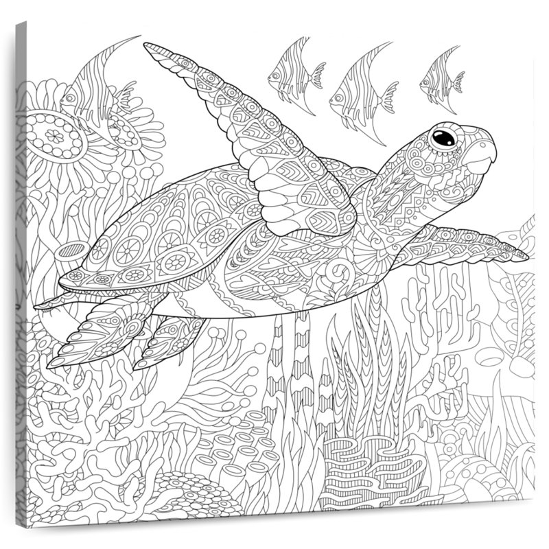 Brampt Zentangle Turtle, 30" H x 30" W