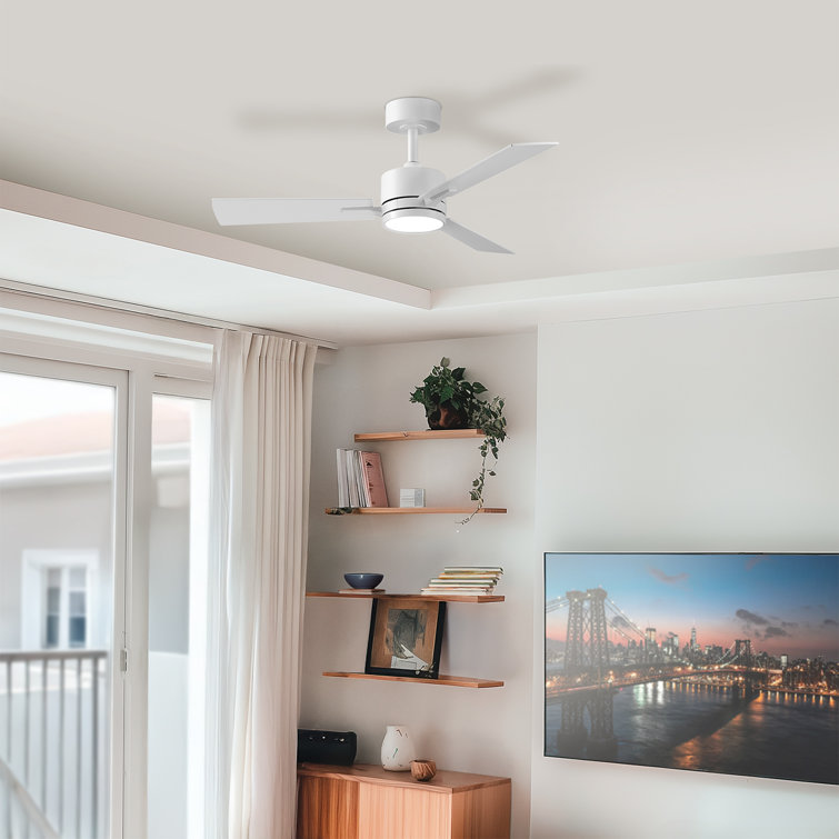 42 in. Ceiling Fan with LED Light, Remote Control, WhisperQuiet DC Motor, 6 Speeds, Reversible Blades