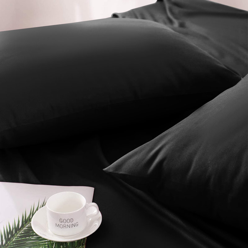 Jaramiah Super Soft Plain Microfiber PillowCase, Black