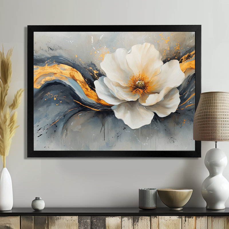 Alvares - Abstract Wall Art, Cadre simple, Noir, noir, noir, noir, H 16 po x l 32 po