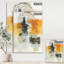 Composition abstraite de jaune et de noir glamour, reproduction d'art sur toile tendue-55949573