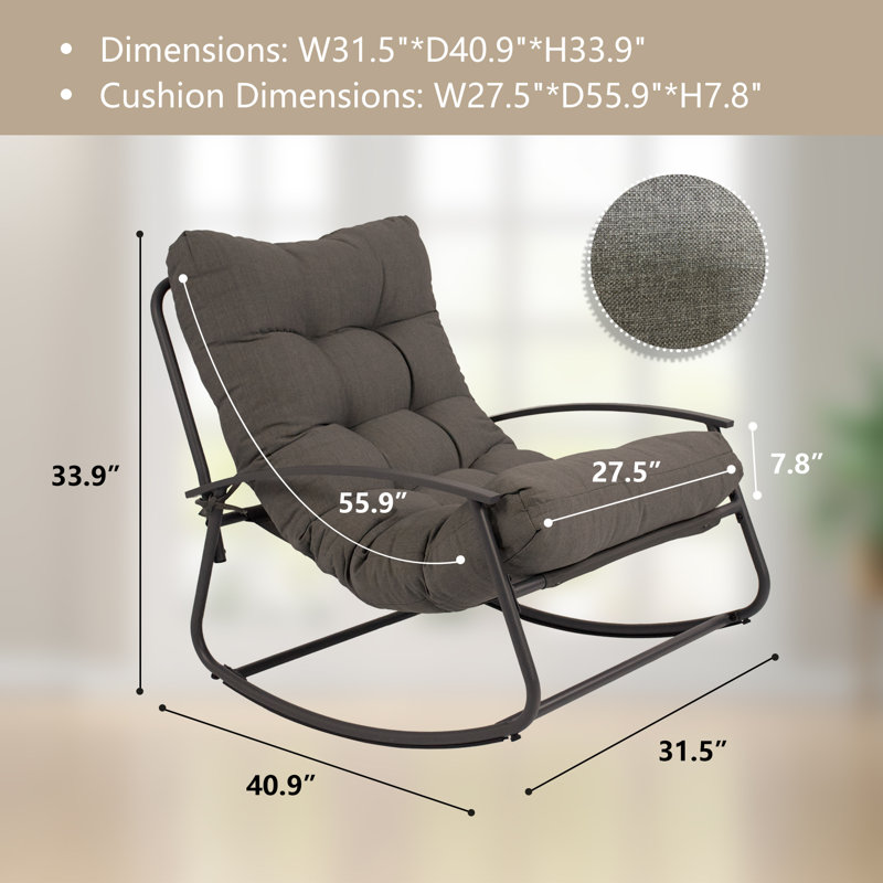 Ghiorghi Metal Outdoor Rocking Chair, Brown