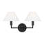 Sean Lavin Colfax Bathroom Bedroom Wall Fixture With White Linen Shade-693986428-693986400-693986402