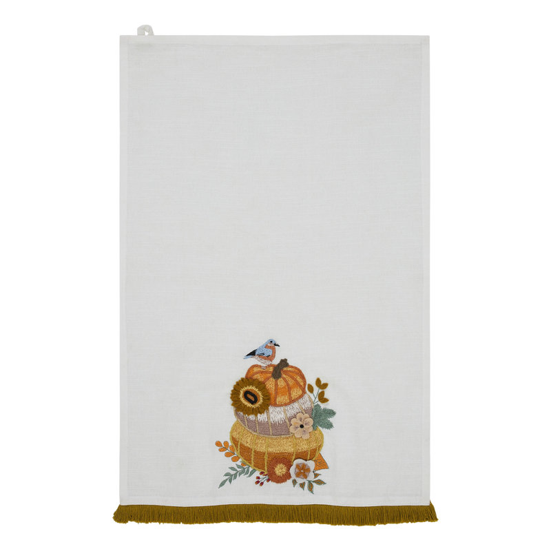 Pumpkin Floral Tea Towel 19x28