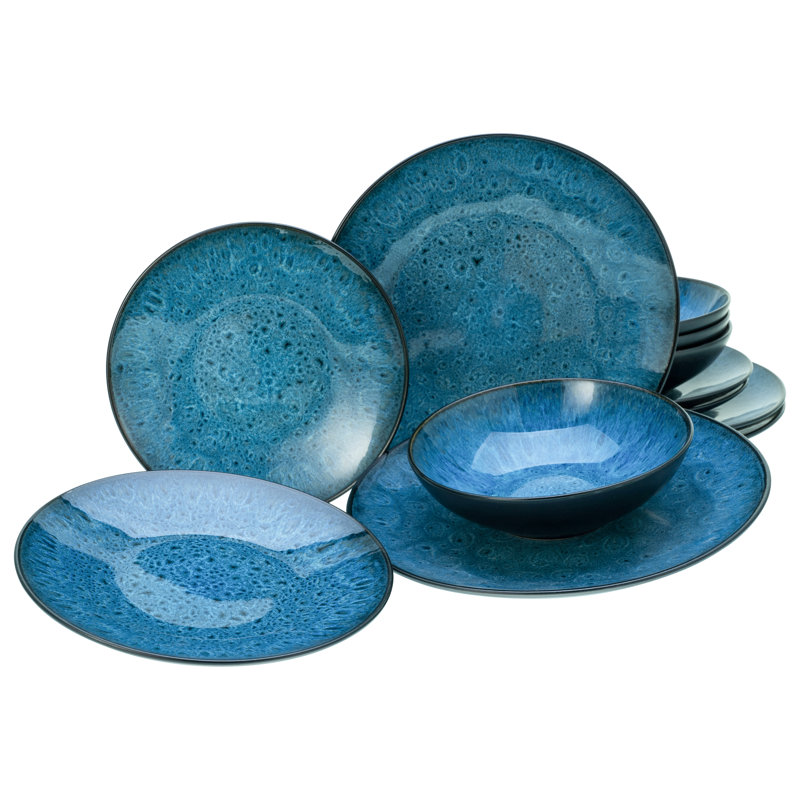 Capri Stoneware Dinnerware Set 12 Piece - Service for 4