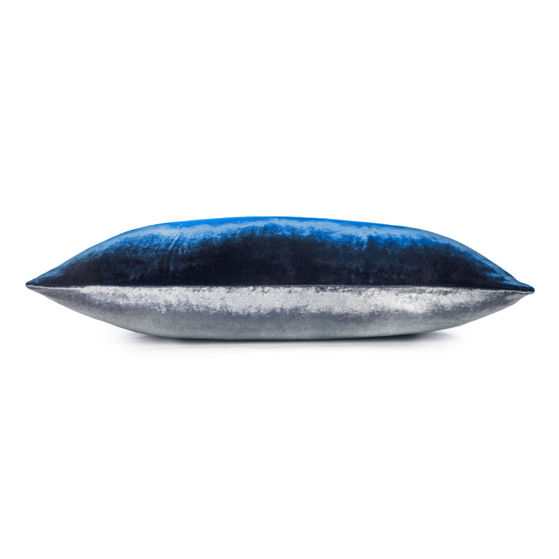 Two Tone Ombre Square Velvet Pillow Cover & Insert, Dusk/Midnight, 22" x 22"