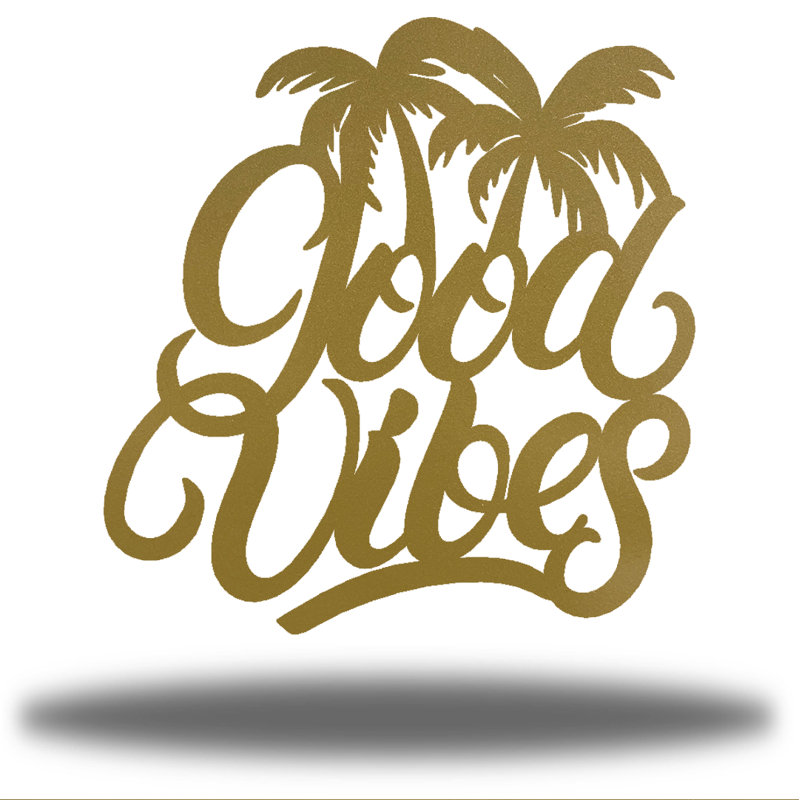 Décoration murale Aubert Good Vibes, H 12 po x l 12 po x P 0,0125 po, Or