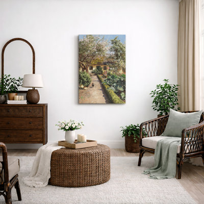 «Spring Cottage Garden Path», impression de fleurs en fleurs, photos d'art sur toile encadrées