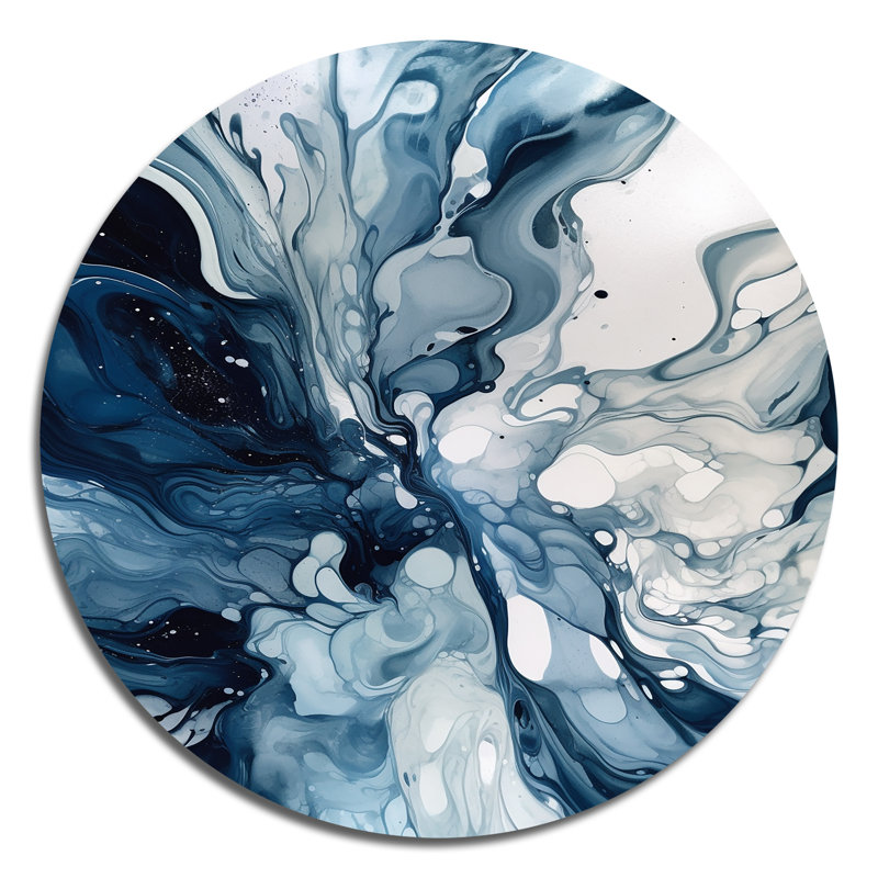Cinque - Art abstrait rond en métal, H 16 po x l 16 po