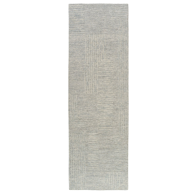 Casual High-Low Handmade Natural Wool Indoor Area Rug, Runner 2'6" x 8'