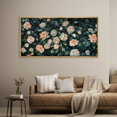 Fleurs roses - Impression sur toile encadrée surdimensionnée