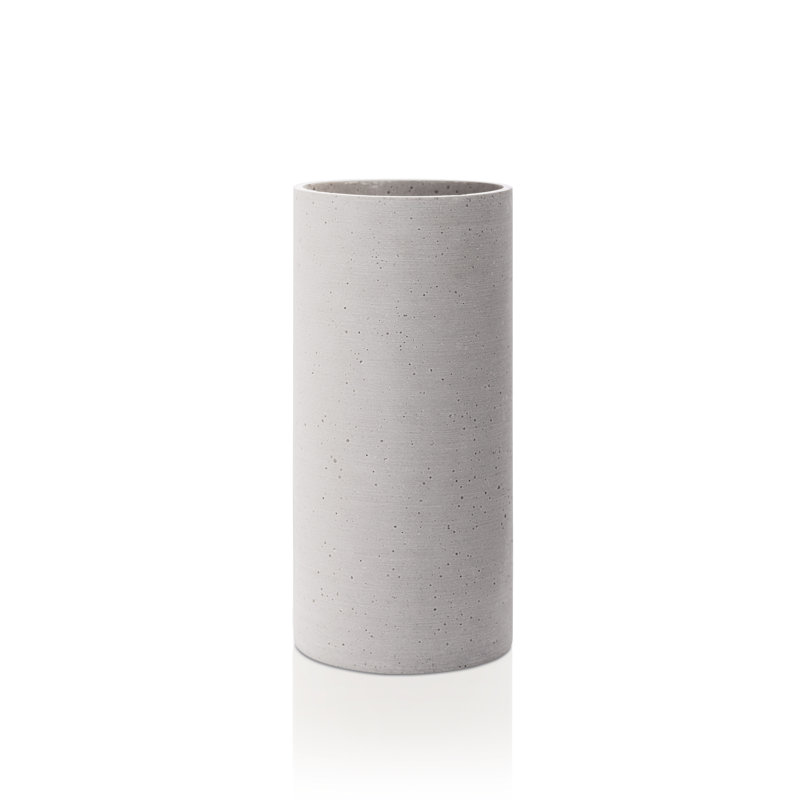 Floral Essence Round Polystone Table Vase in Light Grey