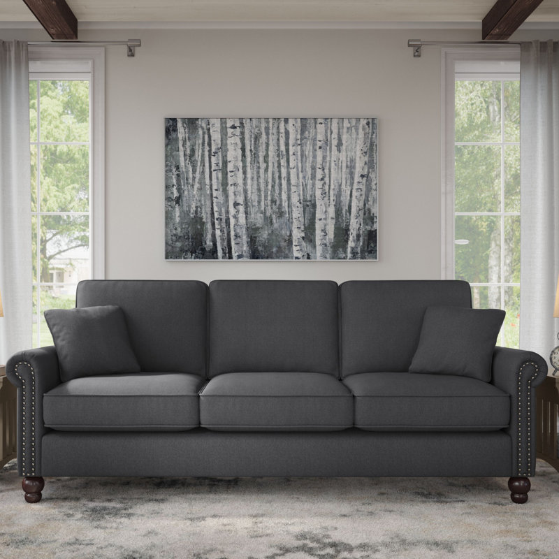 Canapé Angilee Coventry 73W, H 35,75 po x l 85,04 po x P 33,46 po, Gris anthracite