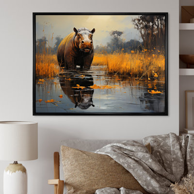 Hippo The Savanna King 4 - Hippopotamuswall Art