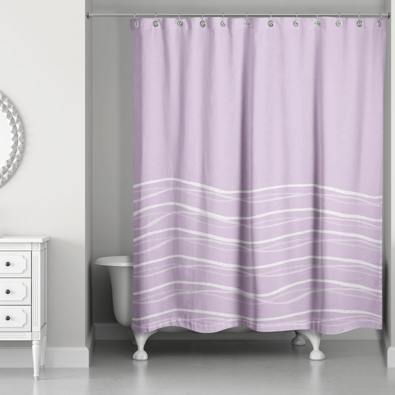 Wavy Lines Shower Curtain 2, Purple