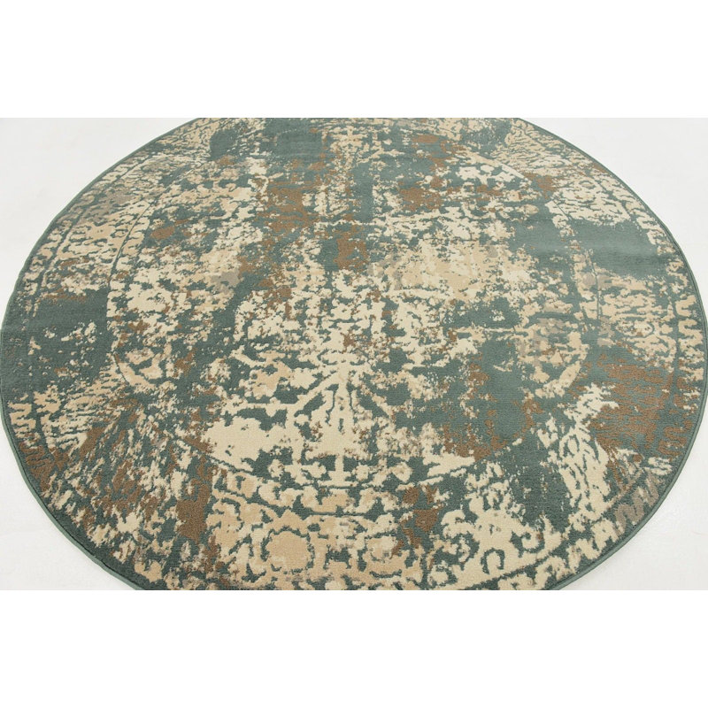 Everalda Geometric Indoor Rug, Round 8'
