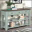 Console en bois de pin massif 48 po, table d'appoint moderne avec 3 tiroirs de rangement et 2 tablettes. Facile à assembler (bleu rétro + plateau)-769018340-769018343-769018366