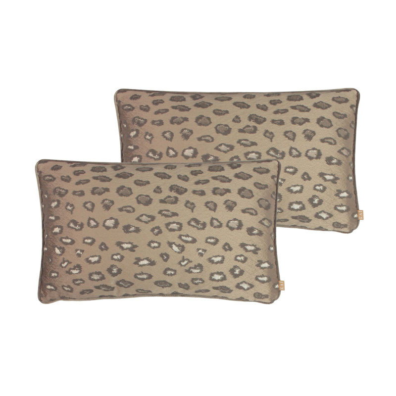 Animal Print Rectangular Cushion, Clay