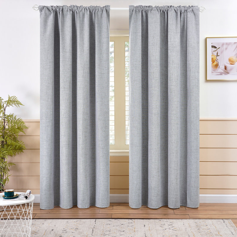Bhargav Blackout Curtain Pair, 52" W x 84" L, Gray