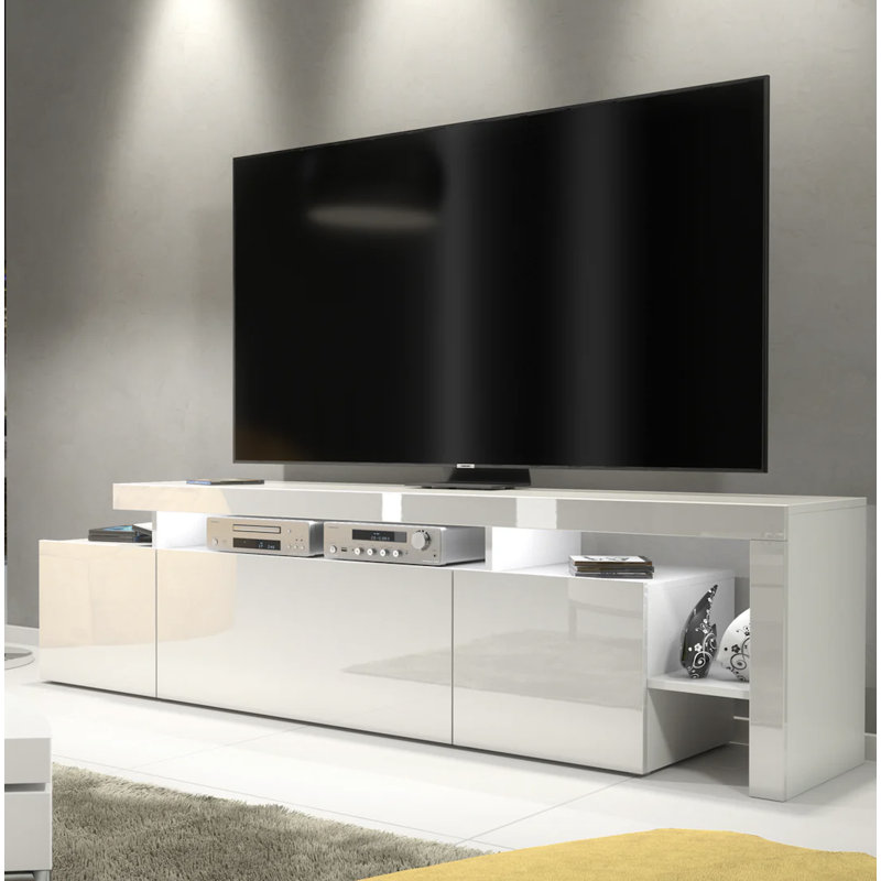 Millicent White TV Stand for TVs up to 75in with White LED Lights