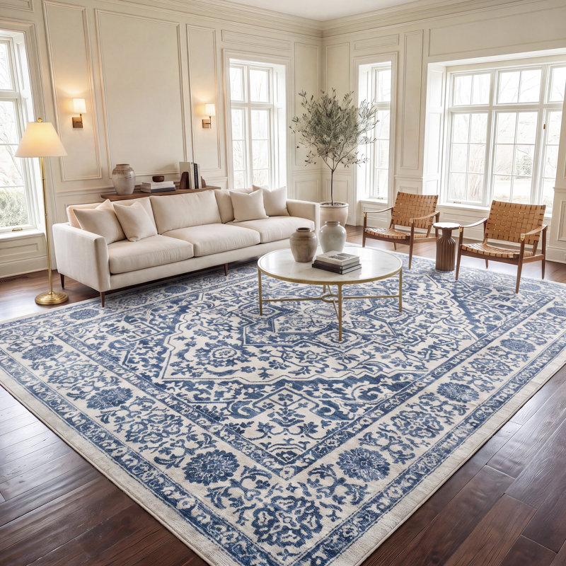 Tapis oriental gris clair / ivoire, Light Grey/Ivory, Carré 8 pi