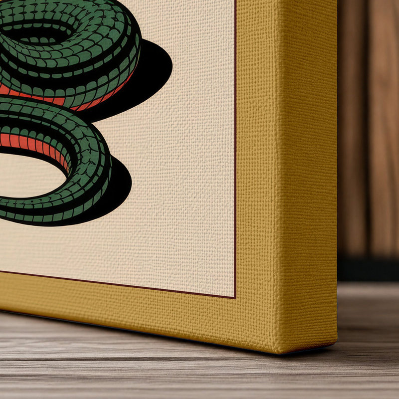 Cobra Hood Rising Graphic - Wrapped Canvas, 30x20 - 76.2 x 50.8 cm, Ochre Border