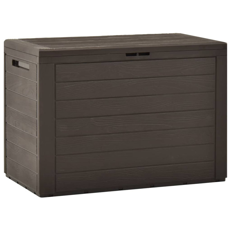 Boîte de rangement pour l'extérieur vidaXL 50,2 gallons, polypropylène résistant aux rayons UV, coffre de coussin de jardin résistant aux intempéries pour terrasse et outils, brun, 30,7 po x 17,3 po x 21,7 po