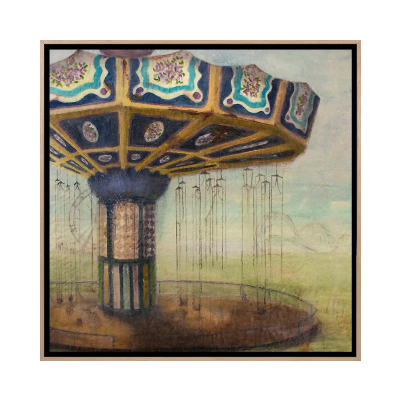 Swing Ride 1 Piece Wall Art on Canvas, 93.98 cm H x 93.98 cm W x 4.445 cm D, Natural Wood