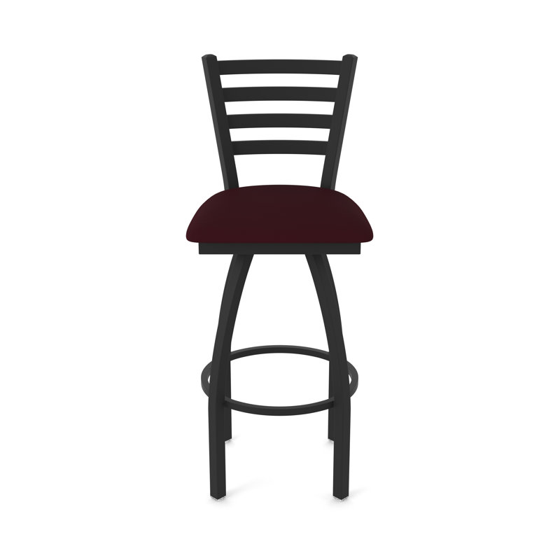 Tabouret pivotant Jackie, Vinyle - bordeaux Canter, Noir froissé, Tabouret de comptoir (siège d'une hauteur de 25 p