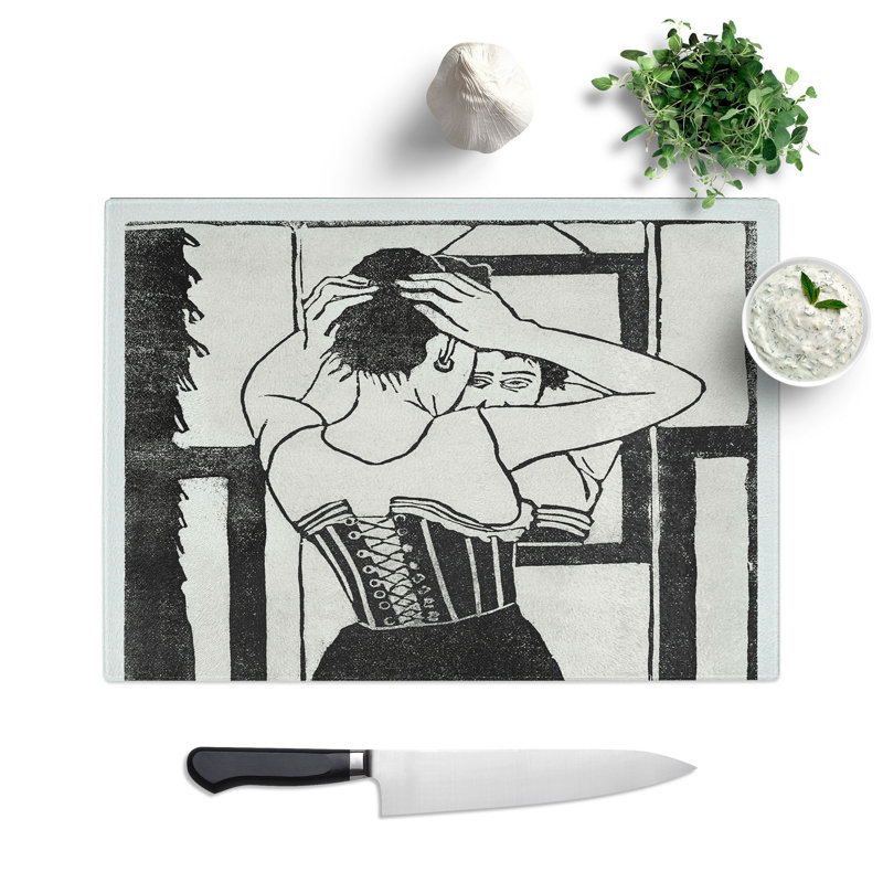 In Front of the Mirror by Samuel De Mesquita Chopping Board, 0.4cm H x 28.5cm W x 39cm L