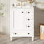 Meuble-lavabo blanc de 24 po avec lavabo en céramique intégré, tablette à double couche, tiroirs à fermeture en douceur et porte d'armoire à fermeture en douceur