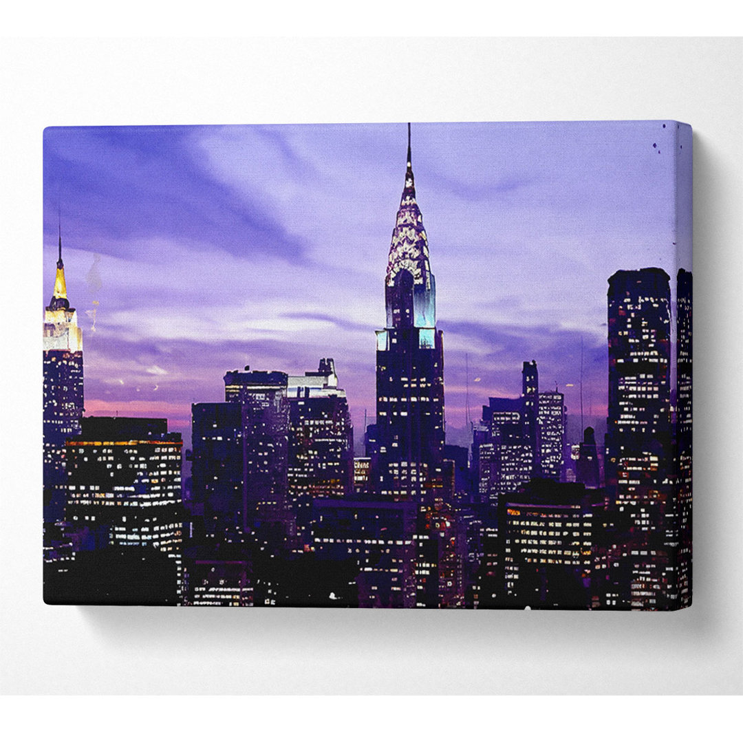 Empire State Building Lila Himmel - Druck