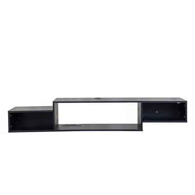 Wall Mounted Floating Tv Stand With Leds And Charging Station, Accent Cabinet